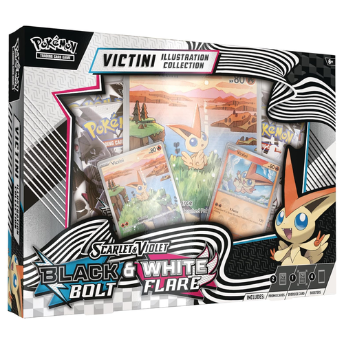 Black Bolt et White Flare Collection Illustration Victini d'Unys