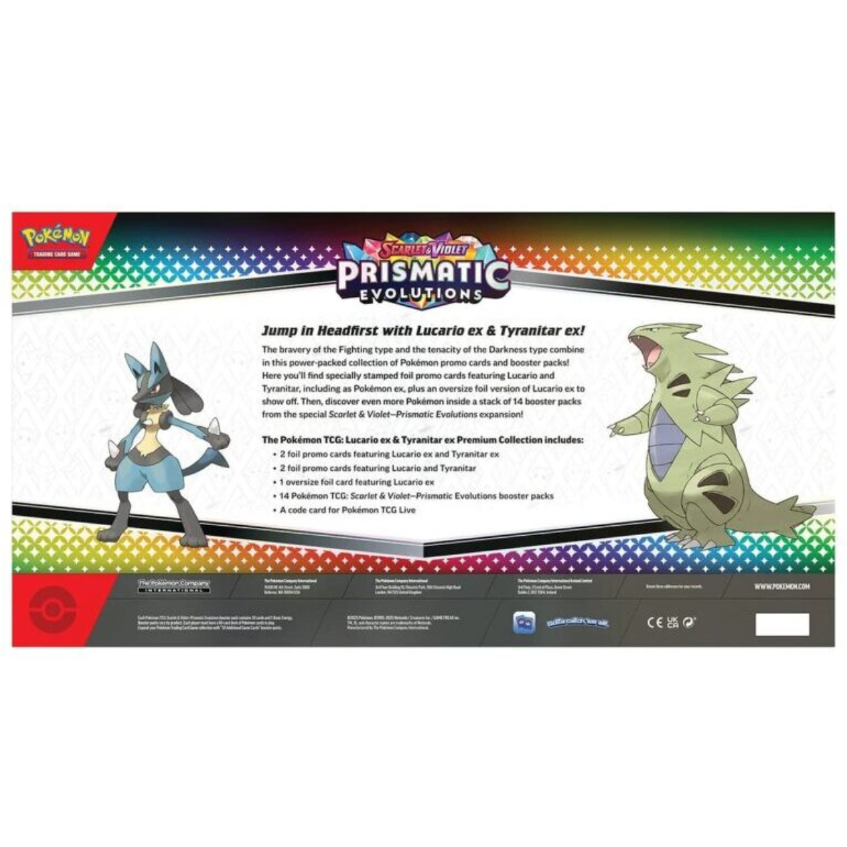 Prismatic Evolutions : Collection Premium Lucario ex et Tyranitar ex
